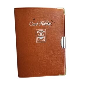 VINTAGE Card Holder Telephone Address Book With Gold Corners And Snap